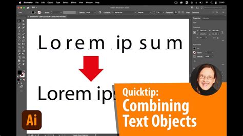 How To Combine Text Objects In Illustrator Youtube