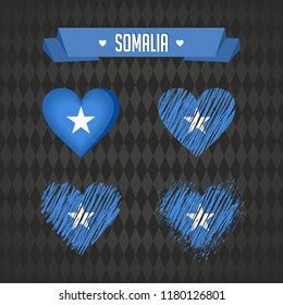 Somalia Collection Four Vector Hearts Flag Stock Vector Royalty Free