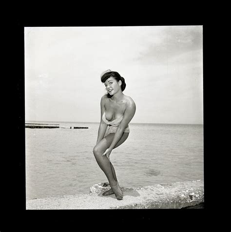 Rare Bettie Page Beach Bikini Pin Up Original Camera Negative