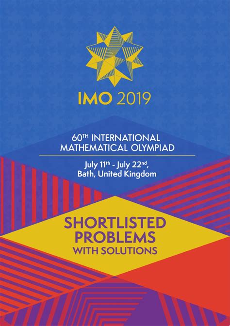 60th International Mathematical Olympiad 2019 Shortlisted Problems With