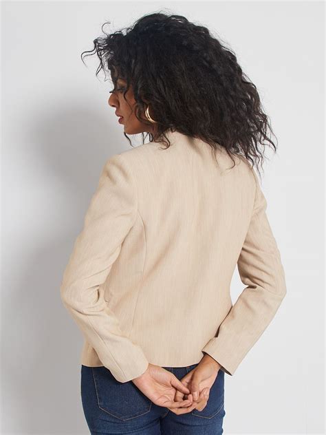 Chaqueta corta de sastre beige chiné Kiabi 25 00