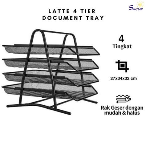 Jual SHENAR DOCUMENT TRAY RAK DOKUMEN BESI 4 SUSUN RAK KERTAS