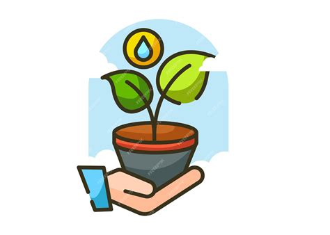 Diseño De Ilustración De Planta De Brote Diseño De Concepto De Ecología Vector Premium