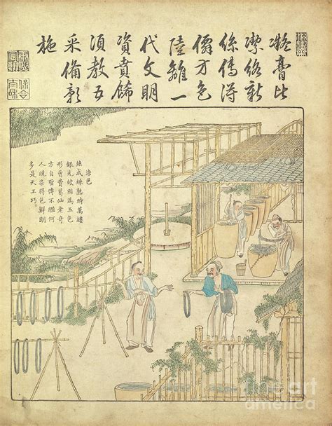 Rice farming Ancient Chinese art o9 Photograph by Historic illustrations