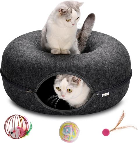 Amazon La Luz 24 Peekaboo Cat Cave Spacious With 3 Toys Cozy