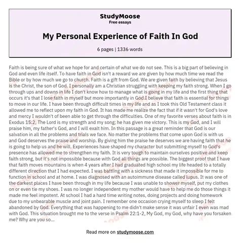 Faith Essay Sample Faith Essay Examples