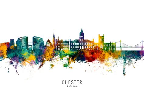 Skyline von Chester England Michael Tompsett als Kunstdruck oder Gemälde