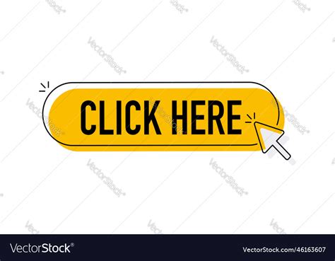 Click Here Button With Hand Pointer Clicking Vector Image