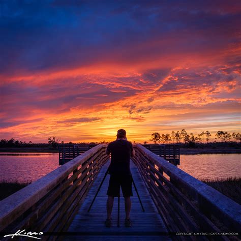 Pine Glades Natural Area Sunset Over Wetlands Hdr Photography By Captain Kimo