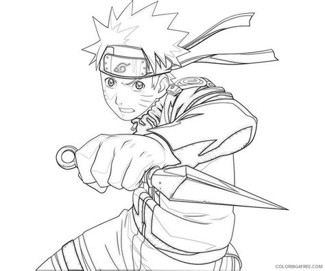 Naruto Coloring Pages Holding Kunai Coloring4free Coloring4Free