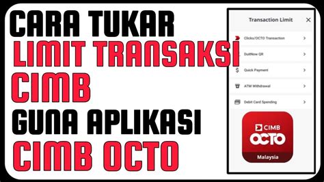 Cara Tukar Limit Transaksi CIMB Guna Aplikasi CIMB OCTO YouTube