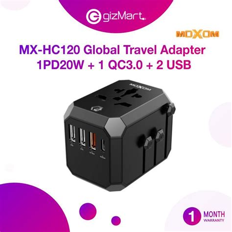 MOXOM MX HC120 Global Travel Adapter Fast Charge 1 PD20W 1 QC3 0 2