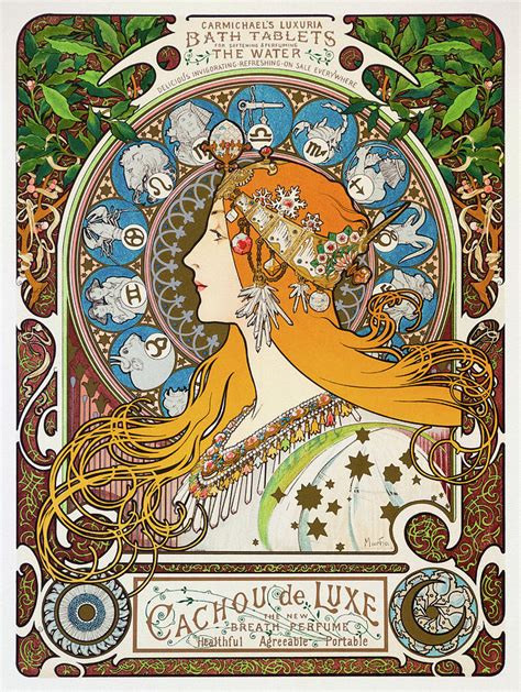 Zodiac Painting By Alphonse Mucha Fine Art America