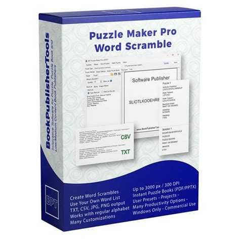 Puzzle Maker Pro Word Scramble Bookpublishertools