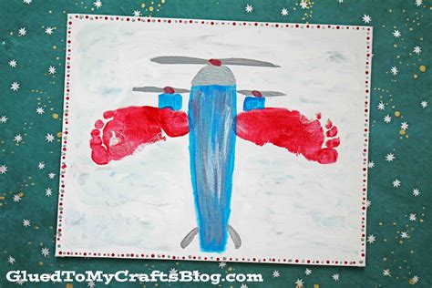 Footprint Airplane Keepsake Canvas