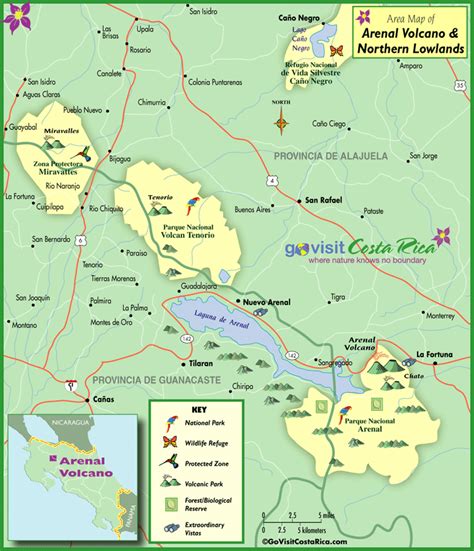 Map of Arenal Volcano