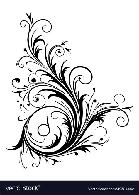 Calligraphic Floral Design Elements And Page Vector Image