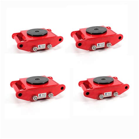 4pcs Dolly Skate Machinery Roller Mover Cargo Trolley Machine 360° Swivel Red Ebay