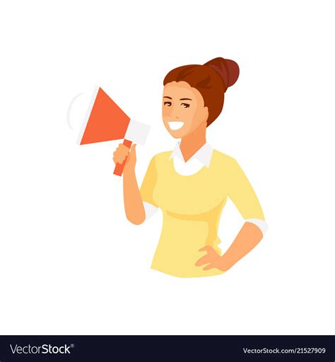 Girl With Loudspeaker Royalty Free Vector Image