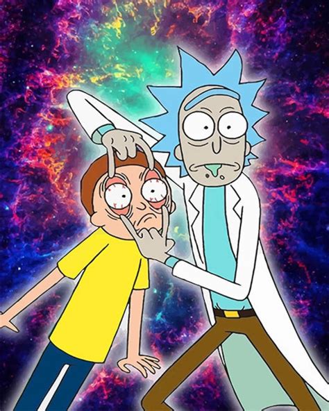 Diy 5d Diamond Painting Kit Crazy Rick And Morty Moisaic Full Etsy