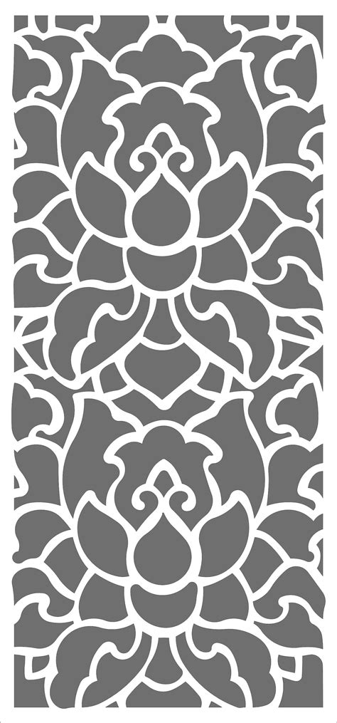 Panels Room Divider Seamless Floral Lattice Stencil Pattern For Laser