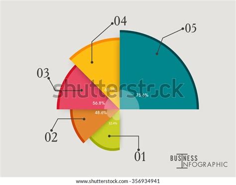 Creative Colorful Pie Chart Infographic Statistics Stock Vector