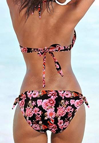 Amazon Upopby Women S Sexy Triangle Halter Bikini Set Push Up Two Piecee Swimsuits Padded