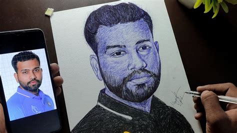 Rohit Sharma Scribble Drawing With Pen How To Draw Rohit Sharma