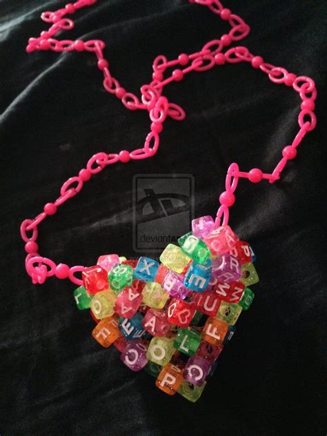 3d kandi heart necklace | Diy kandi bracelets, Kandi patterns, Kandi