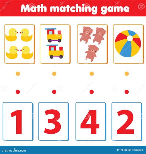 Juego Educativo De Matemáticas Hacer Coincidir Objetos Con Números