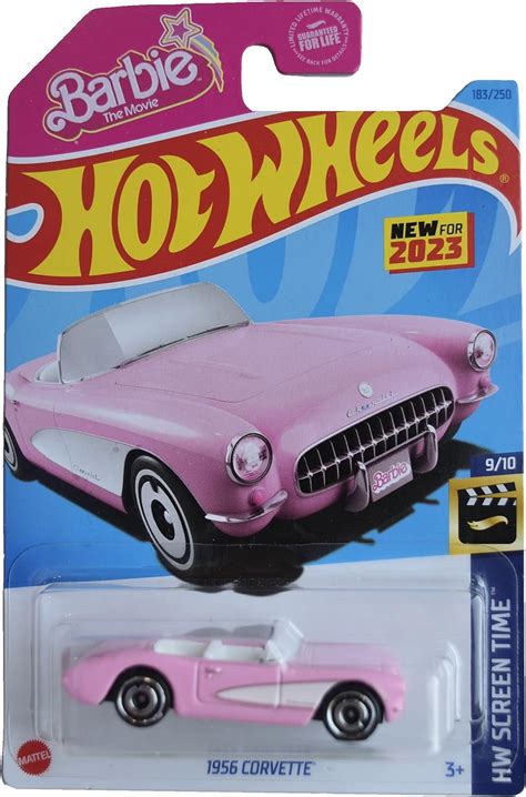 Hot Wheels 1956 Corvette HW Screen Time 9 10 Pink 183 250 Barbie Movie Amazon Ca Toys