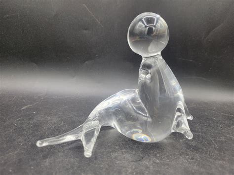 V Nason Murano Italy Art Glass Seal With Ball Figurine Paperweight Ebay