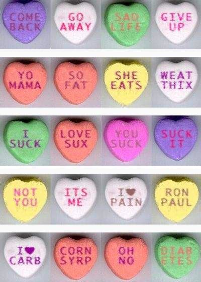 10 Dysfunctional & Funny Valentine Candy Heart Sayings We Need For ...