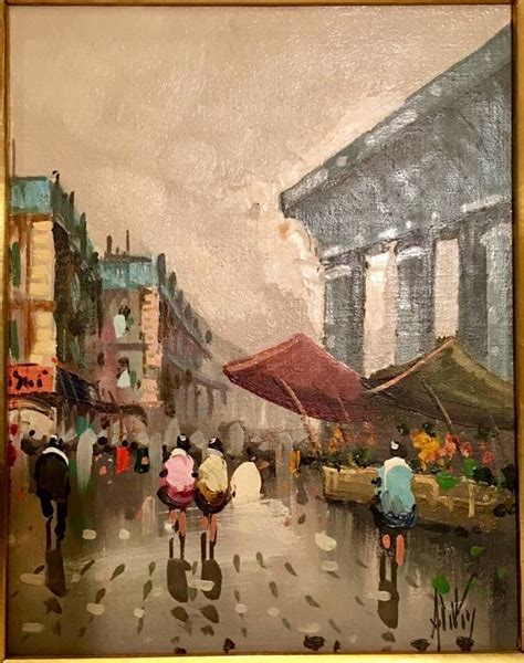 Antonio Devity Original Oil On Canvas Paintings Paris Street Scenes