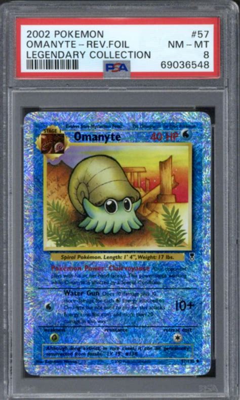 Pokemon Legendary Collection Reverse Holo Foil Omanyte 57110 Psa 8