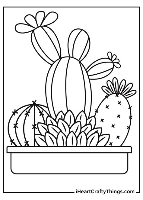 Cute Cactus Colouring Pages Free Printable Templates