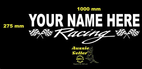 YOUR NAME Racing Decal 1000 X 275 Mm Choose Your Color Crazy Fish