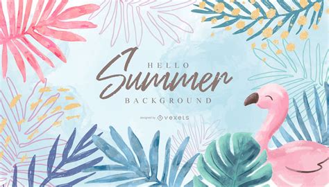 Hello Summer Background Design Vector Download