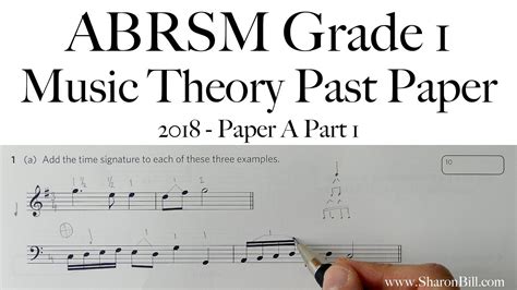 Abrsm Music Theory Grade 1 Past Paper 2018 A Part 1 With Sharon Bill Youtube