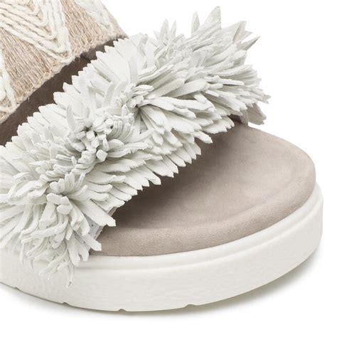 Pantoletten Inuikii Fringes White Eschuhe De