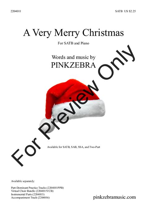 A Very Merry Christmas Satb By Pinkzebra J W Pepper Sheet Music