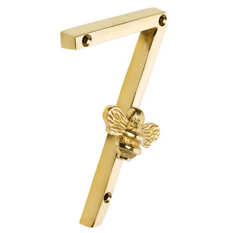 Brass Bee House Number Sign Inch Cm Modern Brass Door Numbers