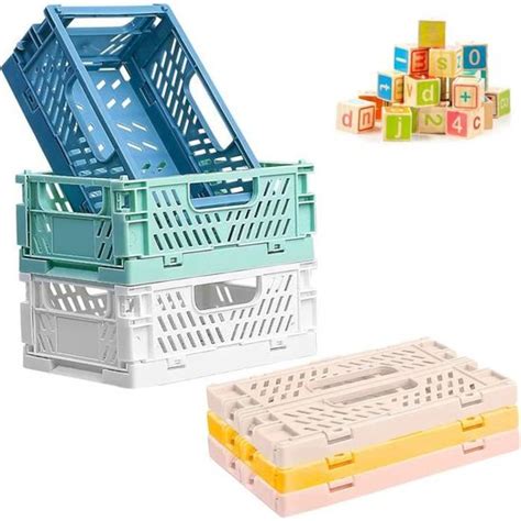 Pliable Boîte De Mini Rangement Bureau En Plastique 6 Pièces Paniers De