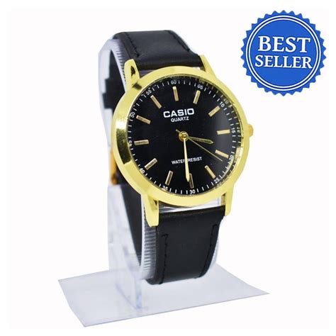 Casio Black Gold Leather Watch For Men BLACK Lazada PH