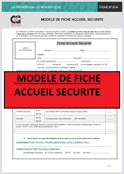 ModÈle De Fiche Accueil SÉcuritÉ Livres Et Documents Gratuits