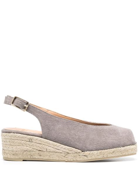 Castañer Peep Toe Open Back Espadrille Grey Farfetch