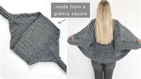 Granny Square Shrug Free Crochet Pattern Youtube Big Granny Granny