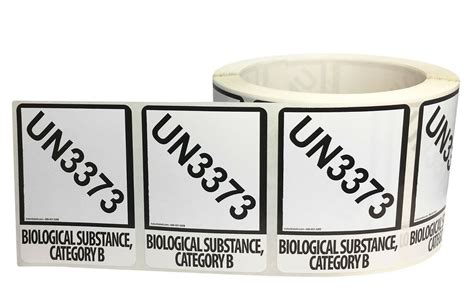 UN3373 BIOLOGICAL SUBSTANCE CATEGORY B Labels 2 X 2 75 Inches