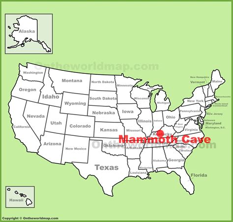 Mammoth Cave location on the U.S. Map - Ontheworldmap.com