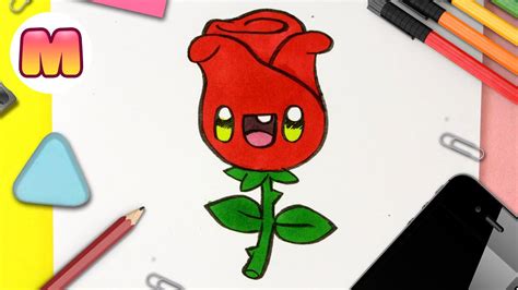 Como Dibujar Una Rosa Kawaii Dibujos Faciles Kawaii Aprende A